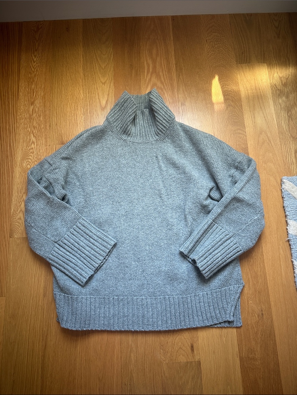 Cozy Grey Turtleneck Knit Sweater